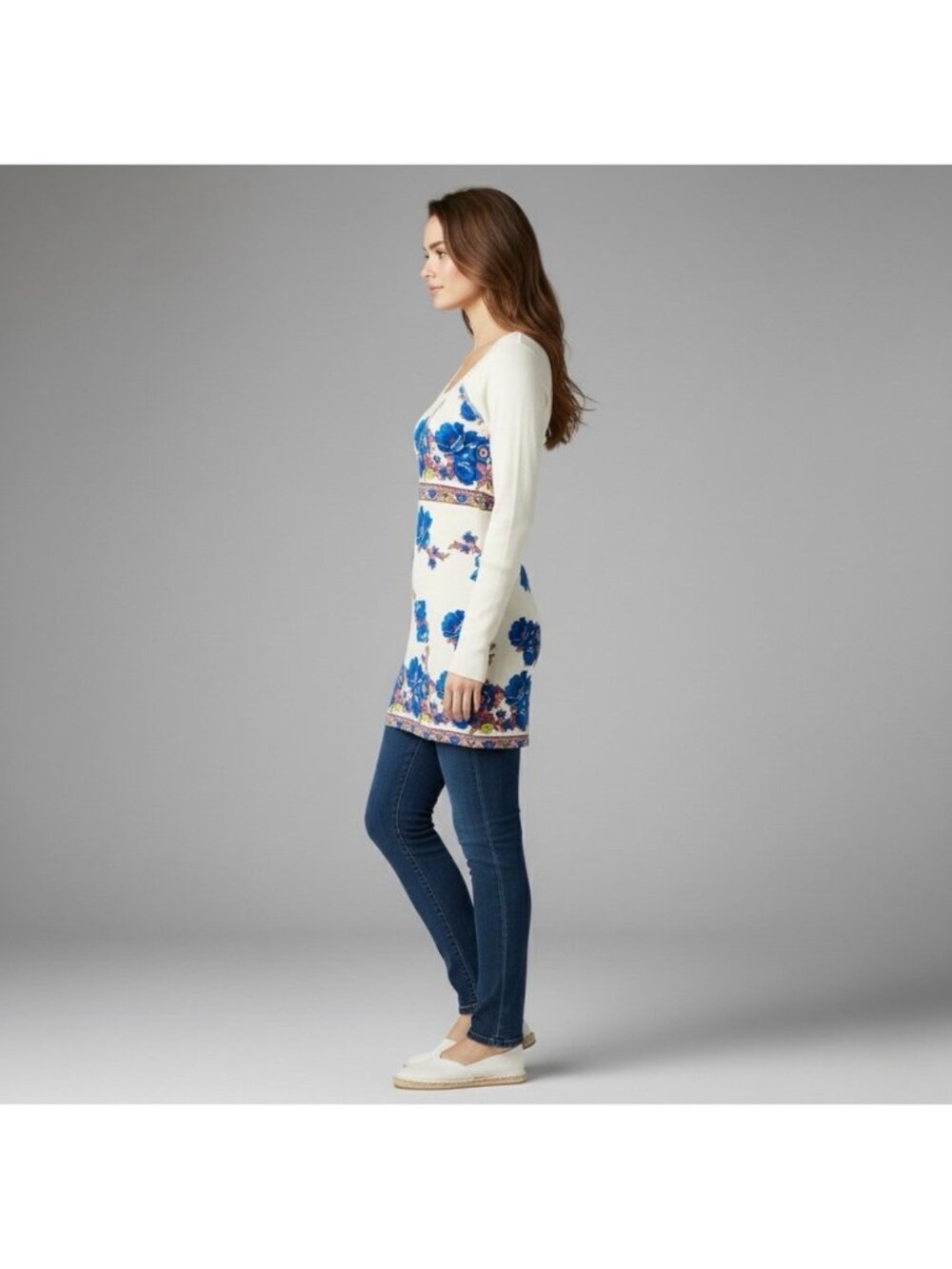 RARE VTG Free People Floral Crochet-Lace Shoulder Tunic Top | Boho Cottagecore S - Picture 6 of 13